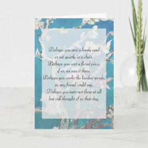 Carte Van Gogh Art Sympathy Merci de famille