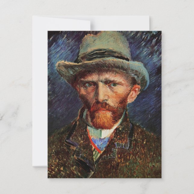 Carte Van Gogh ; Autoportrait avec Casquette Grey Felt (Devant)