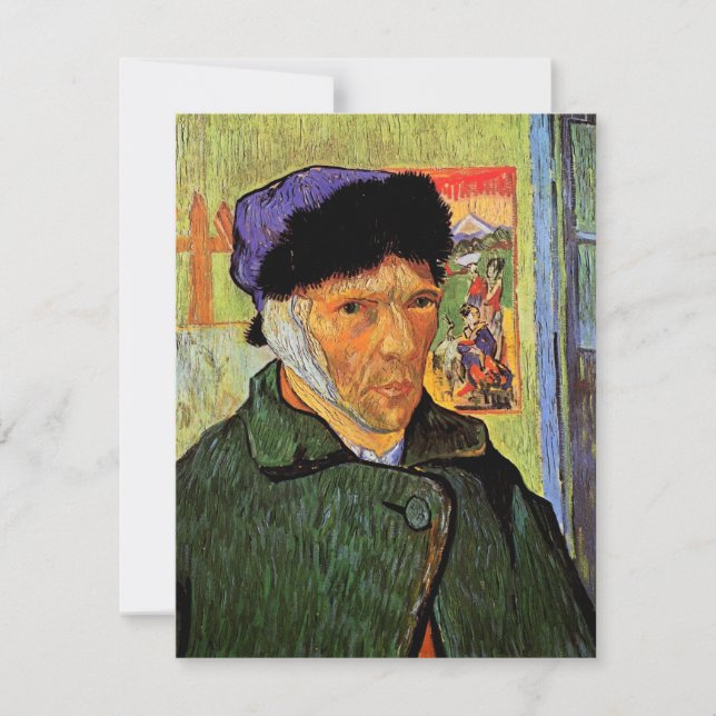Carte Van Gogh ; Autoportrait avec oreille déchaînée (Devant)