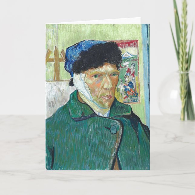 Carte Van Gogh Autoportrait Bandaged Ear Art Peinture (Devant)