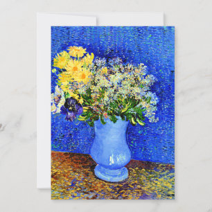 Carte Van Gogh - Bouquet de fleurs dans un Vase Bleu