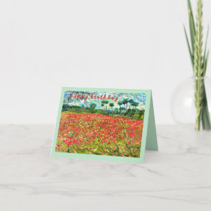 Carte VAN GOGH Classique "Champ avec des pavots" Anniver