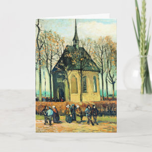 Carte Van Gogh - Congrégation quittant l'église réformée
