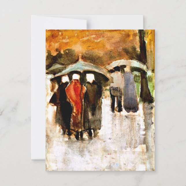 Carte Van Gogh - Dans la pluie, célèbre peinture (Devant)