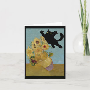 Carte Van Gogh Fleurs Chat Tournesols