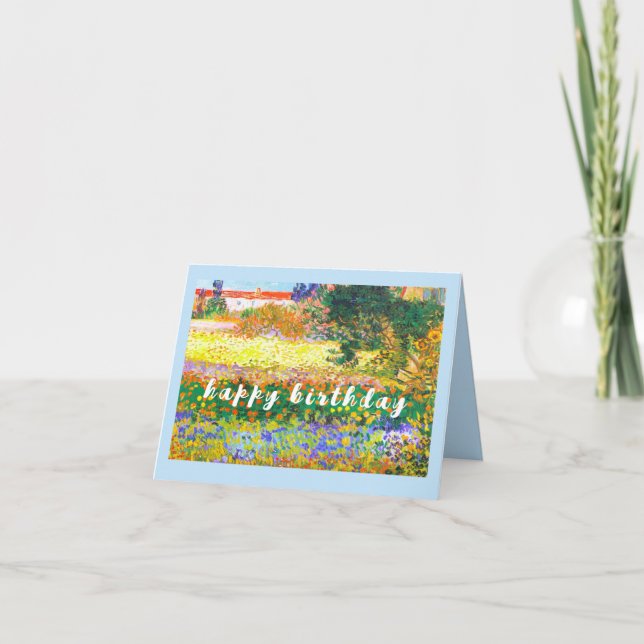 Carte VAN GOGH "Flower Garden with Path" Anniversaire (Devant)