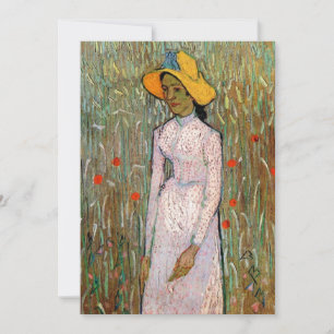 Carte Van Gogh, Jeune Fille Debout ; Fond de Blé