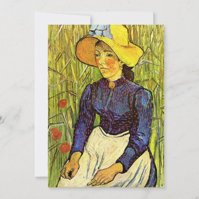 Carte Van Gogh, Jeune paysanne au chapeau de paille (Devant)
