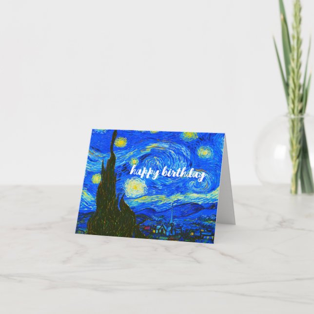 Carte VAN GOGH "La nuit étoilée" Anniversaire classique (Devant)