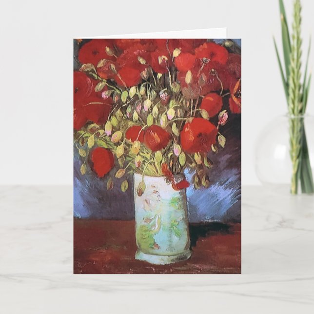 Carte Van Gogh Red Poppies Merci (Devant)