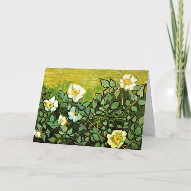 Carte Van Gogh - Roses sauvages, peinture Van Gogh, (Devant)