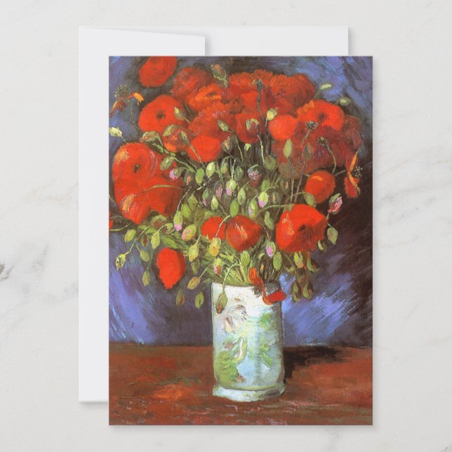 Carte Van Gogh : Vase avec des pavots rouges (Devant)
