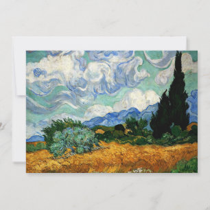 Carte Van Gogh - Wheatfield avec Cypress Tree,