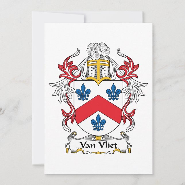 Carte Van Vliet Family Crest (Devant)