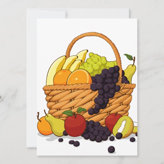 Carte Variété de fruits frais en panier (Devant)