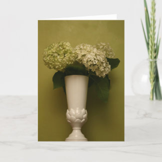 Carte vase à hortensia