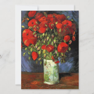 Carte Vase aux Coquelicots Rouges Vincent van Gogh.