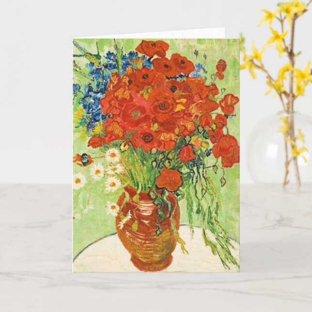 Carte Vase avec Cornflowers et Poppies, Van Gogh (Fleur jaune)