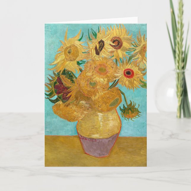 Carte Vase avec douze tournesols par Vincent Van Gogh (Devant)