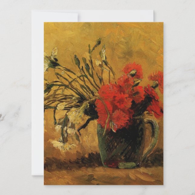 Carte vase avec oeillets rouges et blancs, van Gogh (Devant)