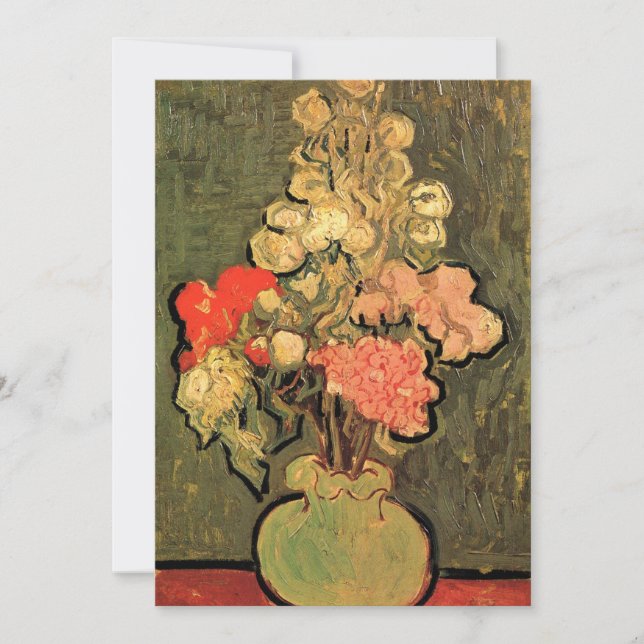 Carte Vase avec Rose Mallows par Vincent van Gogh (Devant)