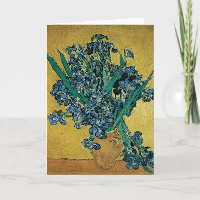 Carte Vase de fleurs avec des iris de Vincent van Gogh (Devant)