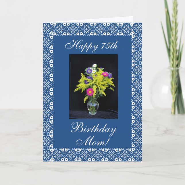 Carte Vase de fleurs d'anniversaire de mère (Devant)