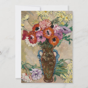 Carte Vase décorée avec des anémones   Louis Valtat