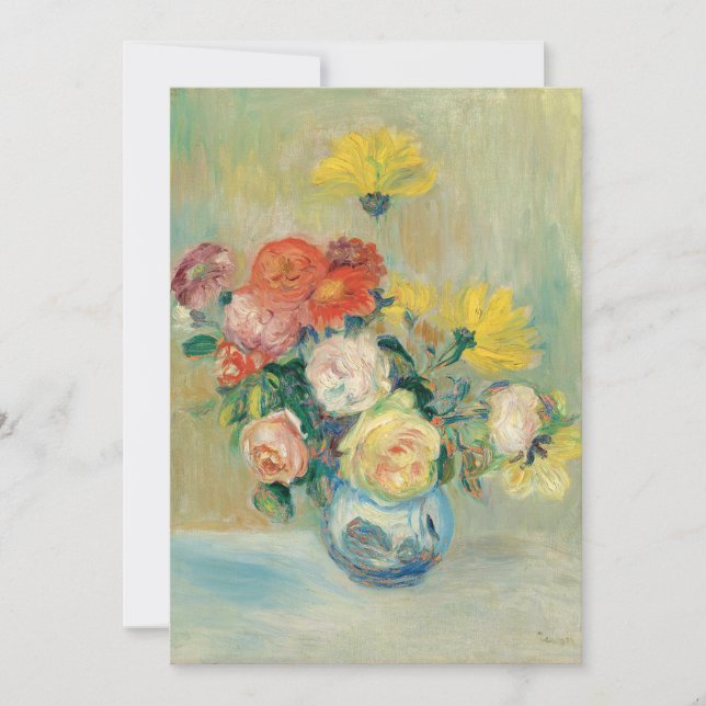 Carte Vase des Roses et Dahlias | Renoir (Devant)