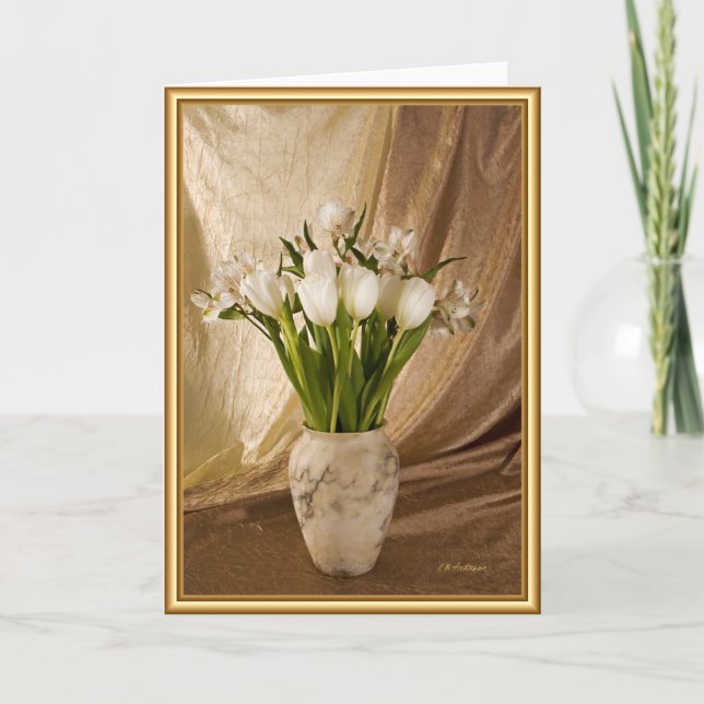 Carte Vase en albâtre avec tulipes (Devant)