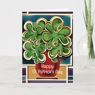 Carte Vase moderne de Shamrocks Clovers St. Patrick's Da