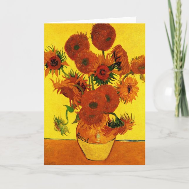Carte Vase Still Life avec 15 tournesols Vincent van Gog (Devant)