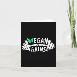 Carte Vegan Gains Vegetarian Gym entraînement Humour Tei