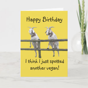 Carte Vegan Goats Birthday