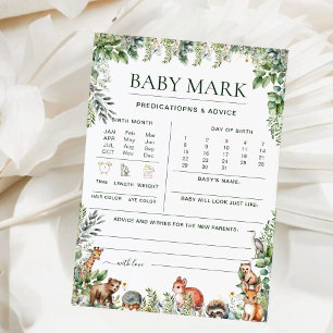 Carte Végétation Bois Animaux Baby showers Prédictions