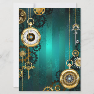 Carte Veille bijoux Steampunk sur un Arrière - plan vert