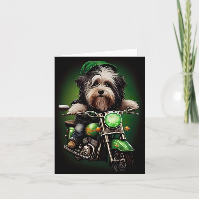 Carte Vélo de conduite de chien Havanais St. Patrick's D (Devant)