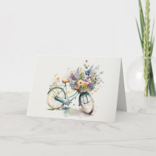 Carte Vélo de retraite à fleurs