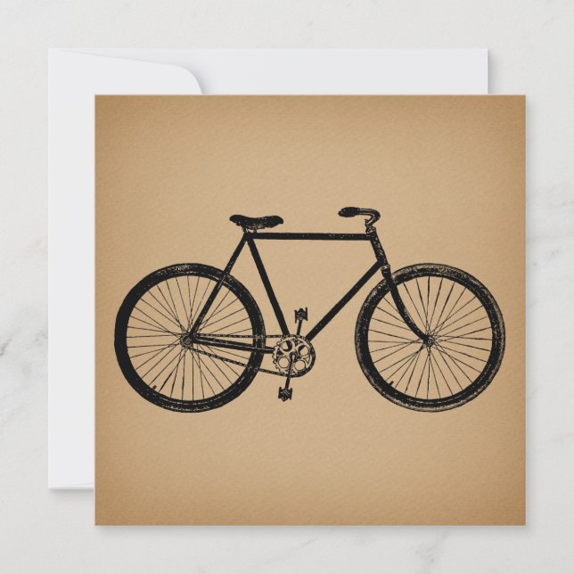 Carte Vélo Illustration Vélo Brown Vintage (Devant)