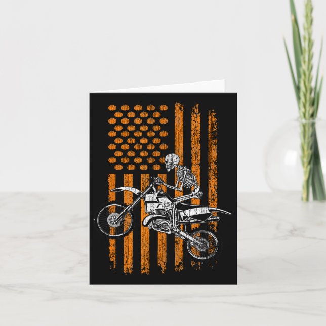 Carte Vélo Skeleton Halloween Hommes garçons Dirt Vélo F (Devant)