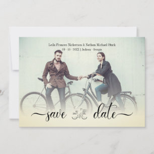 Carte Vélo Vintage romantique Mariage personnalisé Coupl