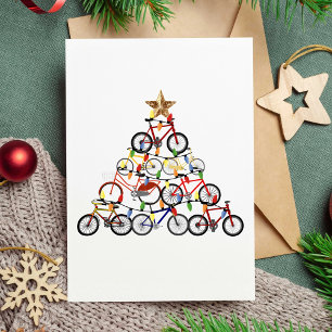 Carte Vélos colorés Cadeaux ornementaux de Noël Arbre