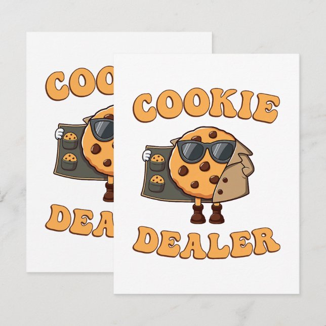 Carte Vendeur de biscuits drôle de cuisson (Devant / Derrière)