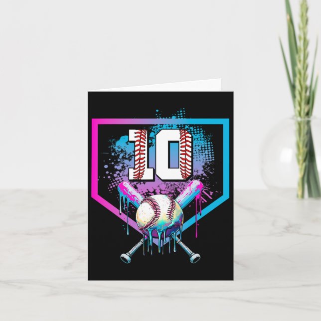 Carte Vendre Drip 10e anniversaire Accueil Plaque Garçon (Devant)
