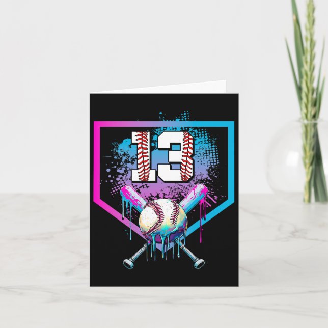 Carte Vendre Drip 13e anniversaire Accueil Plaque Garçon (Devant)