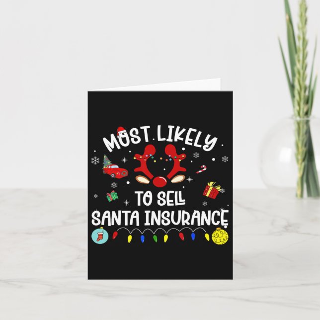 Carte Vendre Père Noël Assurance Famille Xmas Ma (Devant)