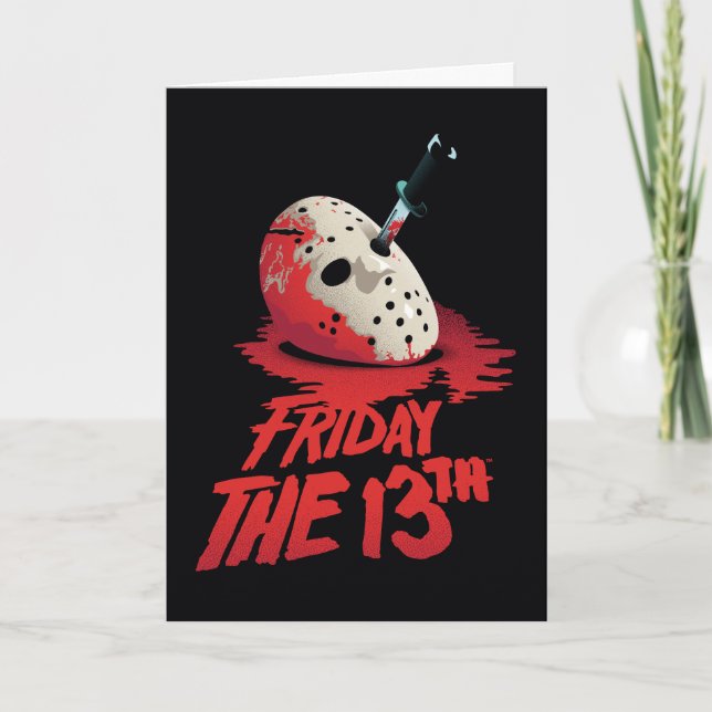 Carte Vendredi 13 | Couteau à travers le masque de hocke (Devant)