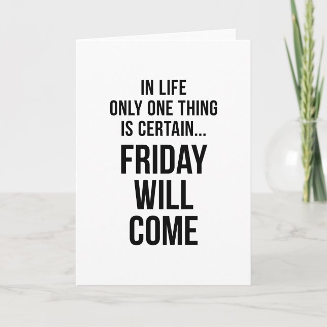 Carte Vendredi Viendra Amusant Team Motivation Blanc (Devant)