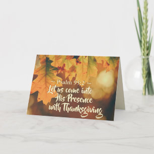 Carte Venez en sa présence avec Thanksgiving, Psaume 95