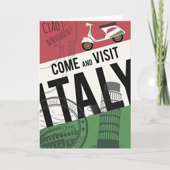 Carte Venez visiter l'Italie (Devant)